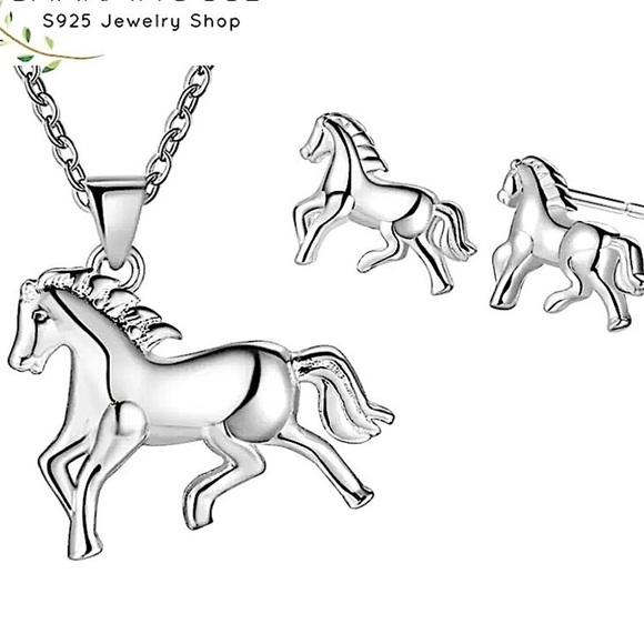 Sterling Silver Horse Necklace Earrings Set HorseBit, Snaffle, D Ring Charm - Picture 11 of 11